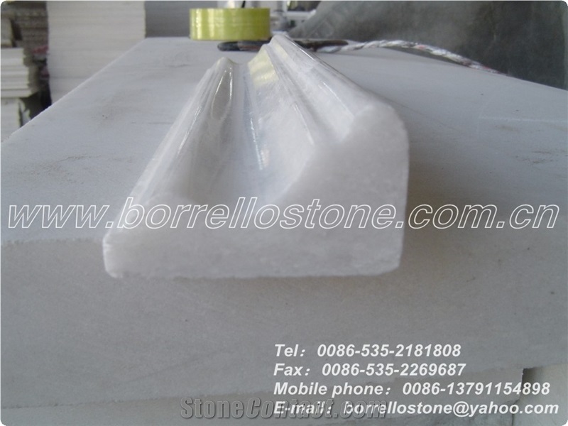 Laizhou Snow White Marble Border Line, China White Marble Border Line