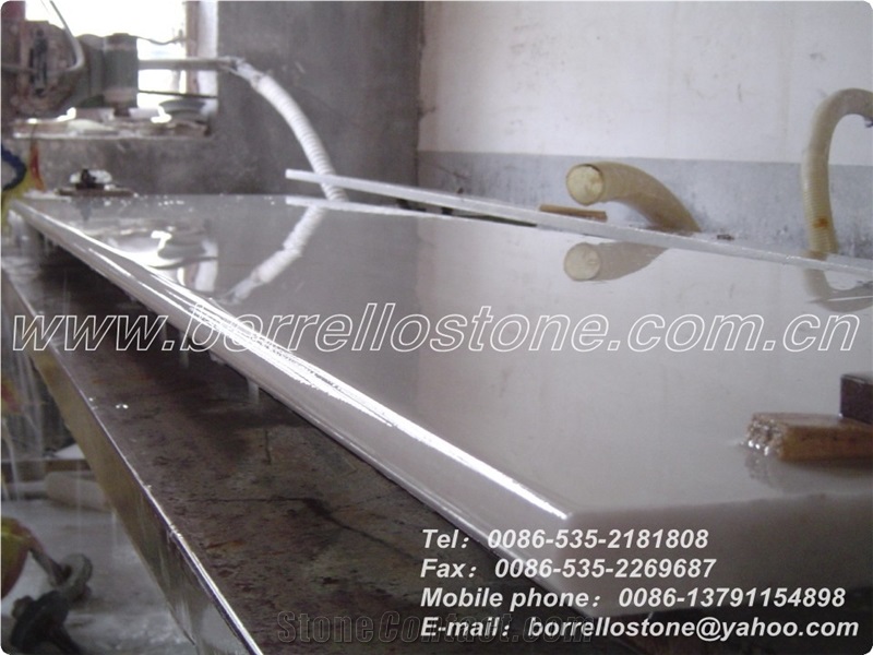 Pure White Marble Stair Tread, China White Marble Stair Treads