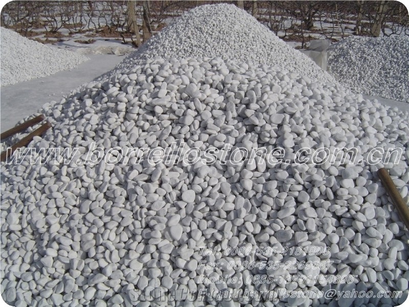 Pure White Pebble Stone, White Marble Pebble Stone