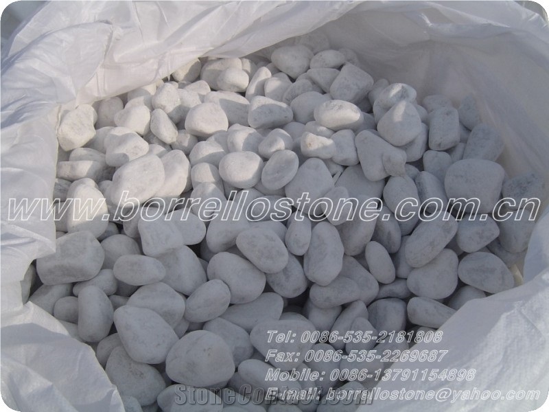 Pure White Pebble Stone, White Marble Pebble Stone