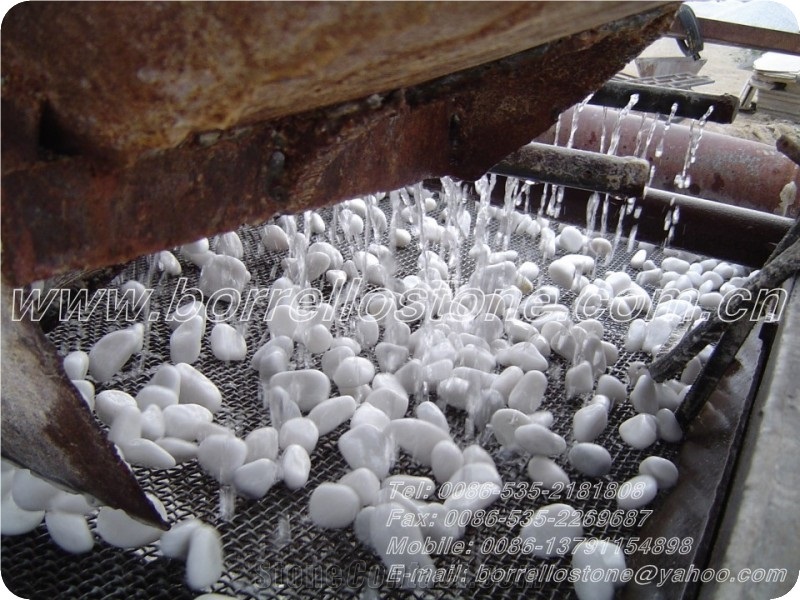 Pure White Pebble Stone, White Marble Pebble Stone