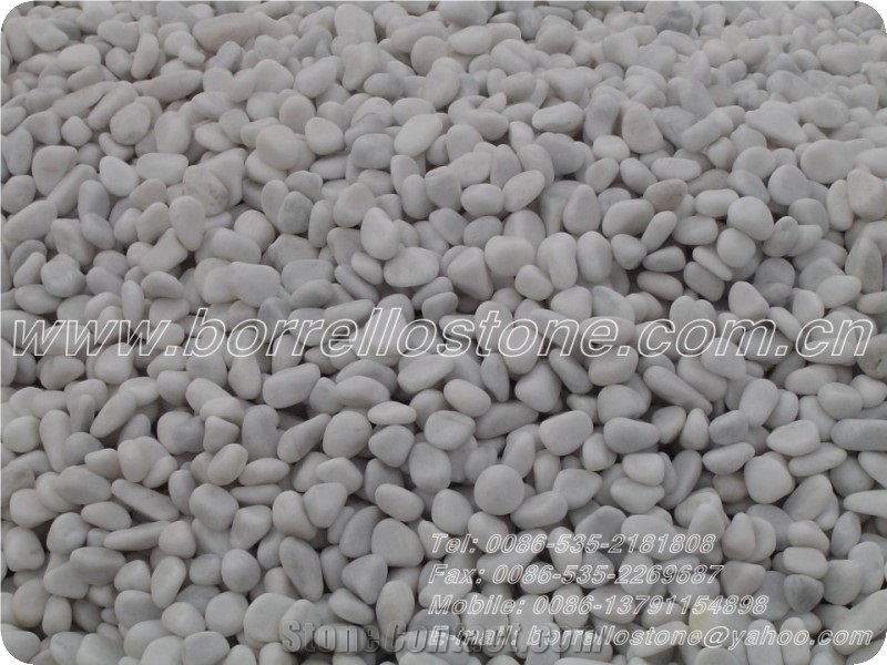 Pure White Pebble Stone, White Marble Pebble Stone