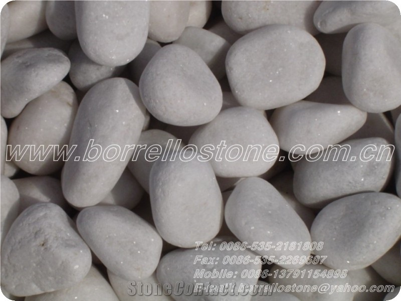 Pure White Pebble Stone, White Marble Pebble Stone