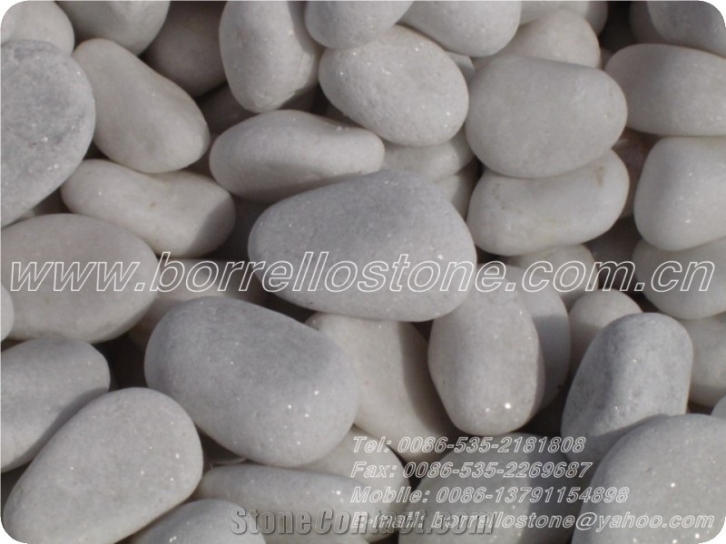 Pure White Pebble Stone, White Marble Pebble Stone