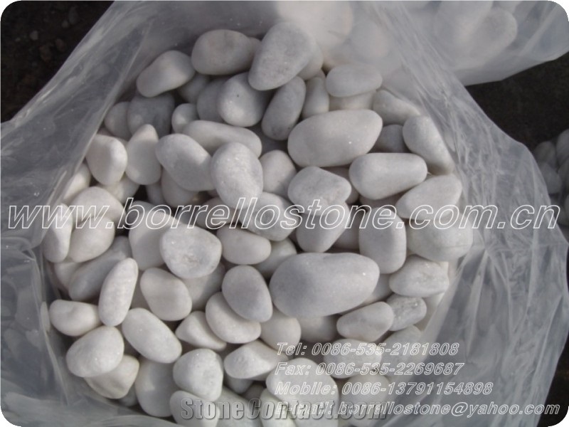 Pure White Pebble Stone, White Marble Pebble Stone
