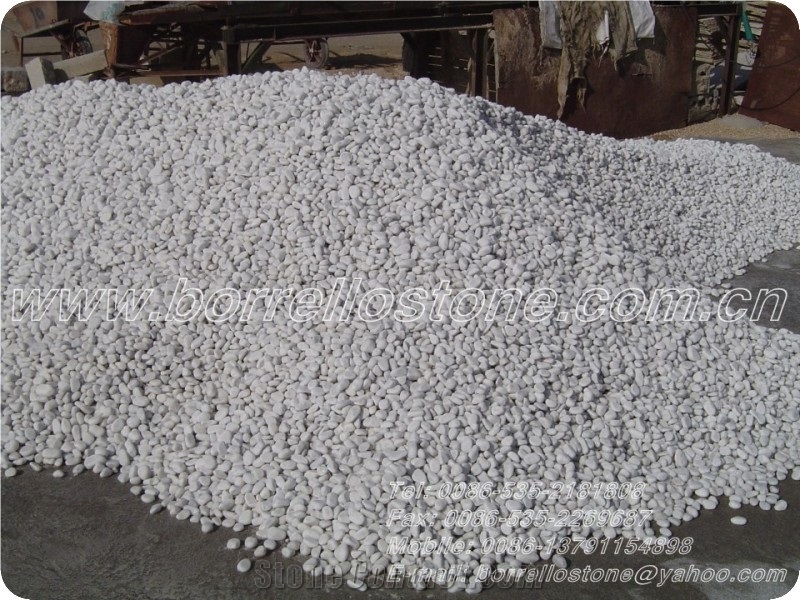 Pure White Pebble Stone, White Marble Pebble Stone