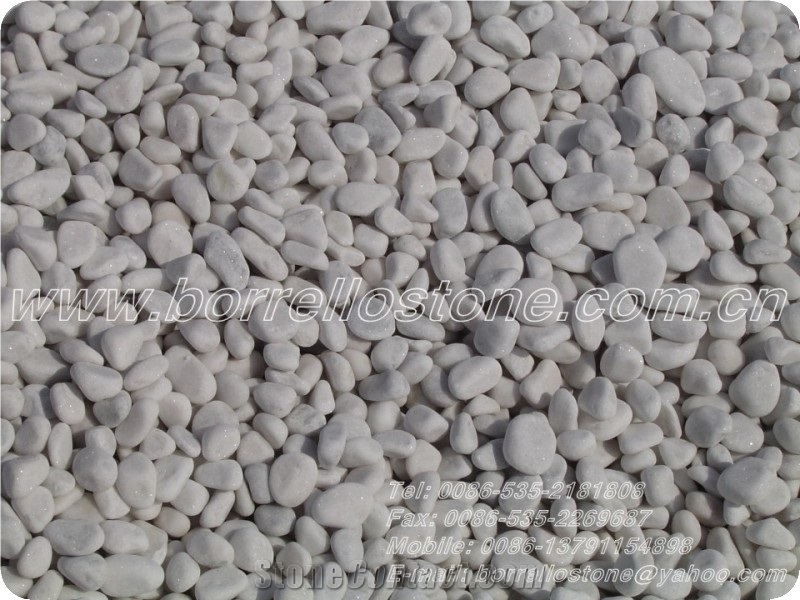 Pure White Pebble Stone, White Marble Pebble Stone