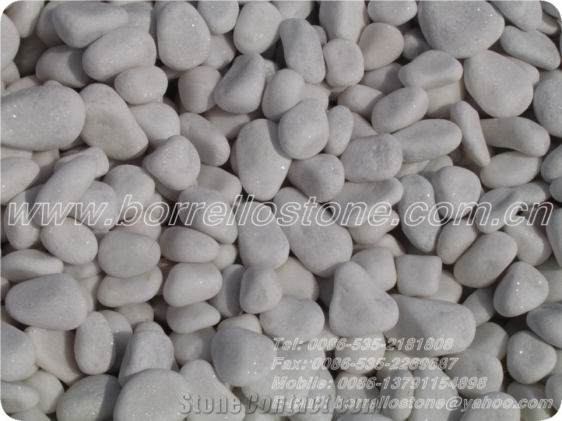 Pure White Pebble Stone, White Marble Pebble Stone