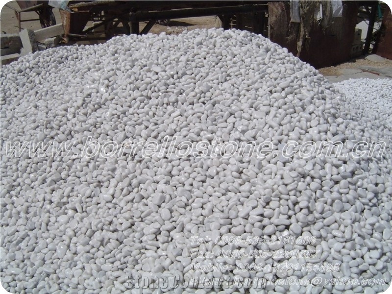 Pure White Pebble Stone, White Marble Pebble Stone