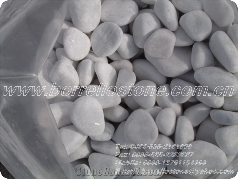 Pure White Pebble Stone, White Marble Pebble Stone
