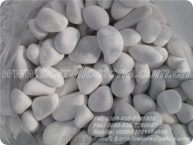 Pure White Pebble Stone, White Marble Pebble Stone
