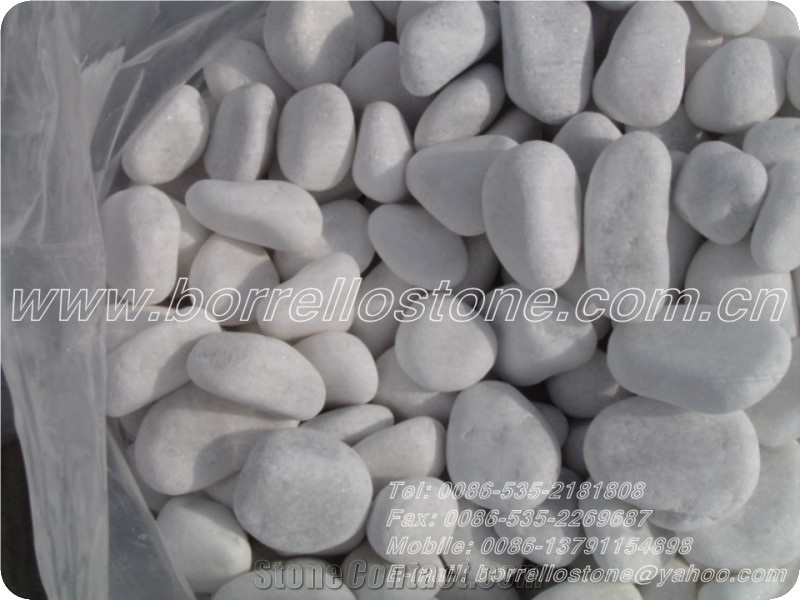 Pure White Pebble Stone, White Marble Pebble Stone