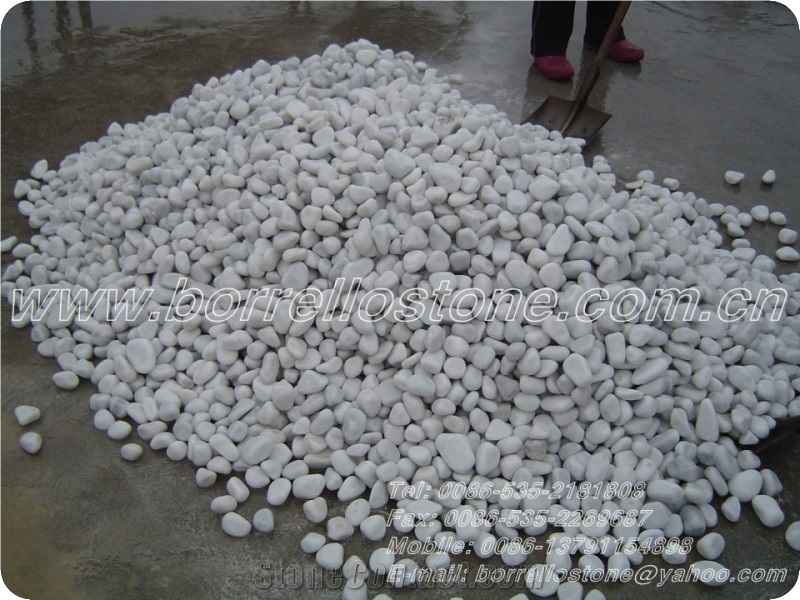 Pure White Pebble Stone, White Marble Pebble Stone