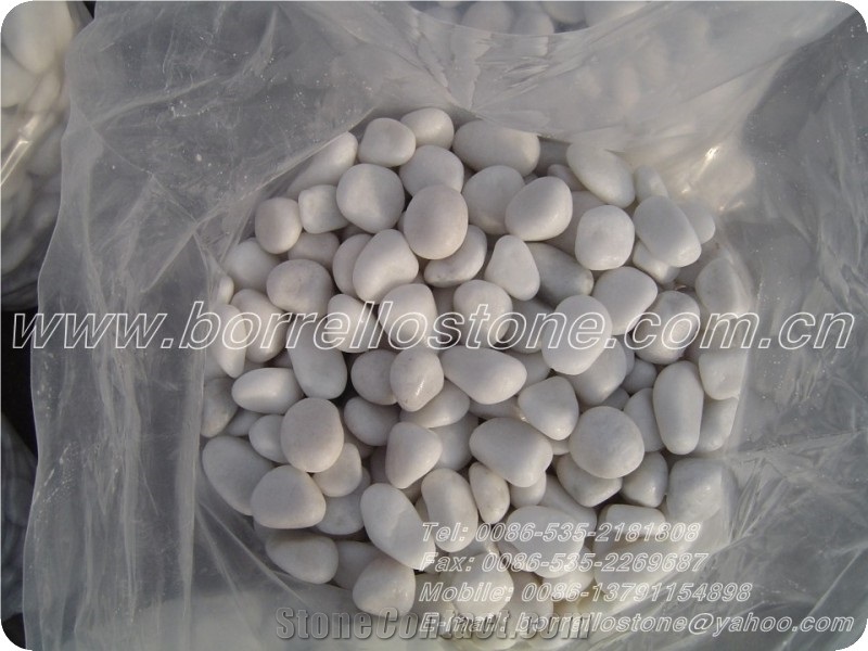 Pure White Pebble Stone, White Marble Pebble Stone