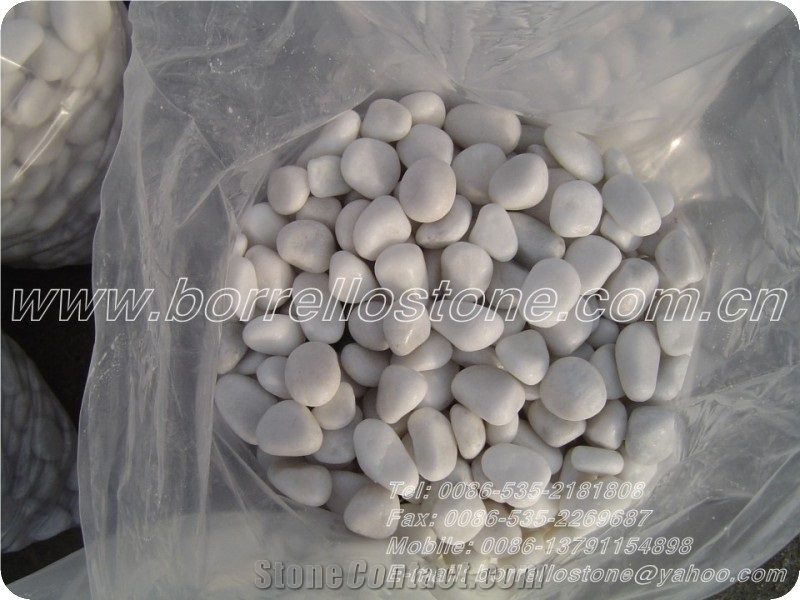 Pure White Pebble Stone, White Marble Pebble Stone