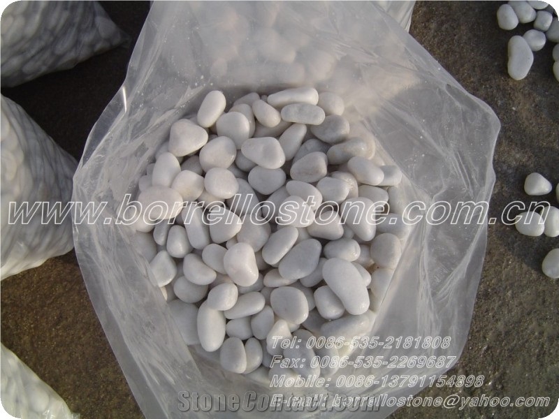 Pure White Pebble Stone, White Marble Pebble Stone