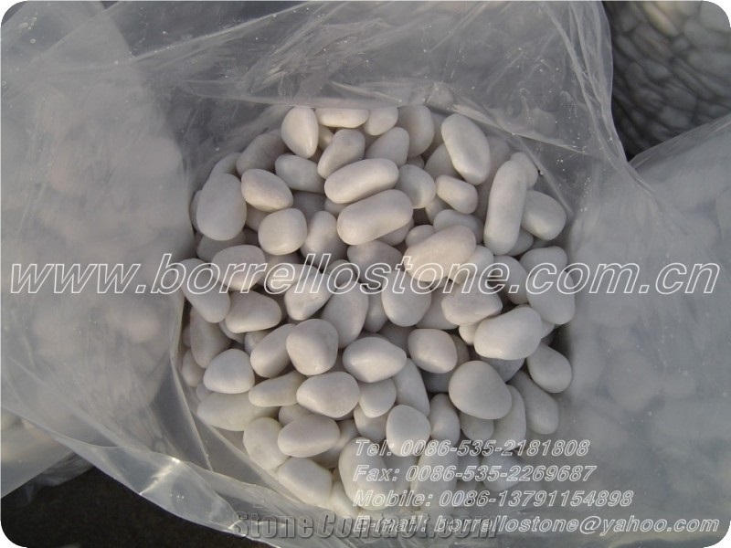 Pure White Pebble Stone, White Marble Pebble Stone