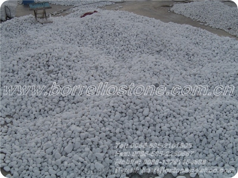 Pure White Pebble Stone, White Marble Pebble Stone