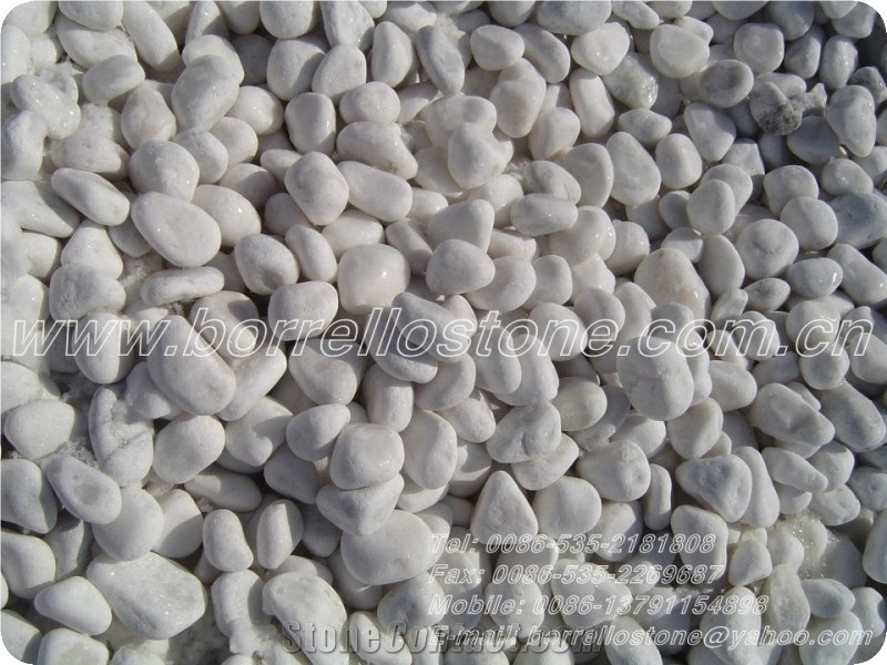 Pure White Pebble Stone, White Marble Pebble Stone