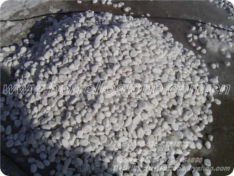 Pure White Pebble Stone, White Marble Pebble Stone