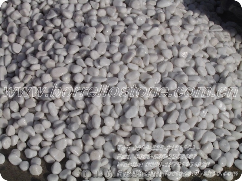 Pure White Pebble Stone, White Marble Pebble Stone