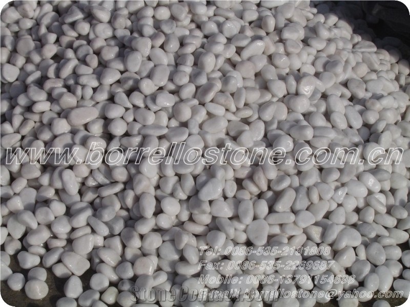 Pure White Pebble Stone, White Marble Pebble Stone