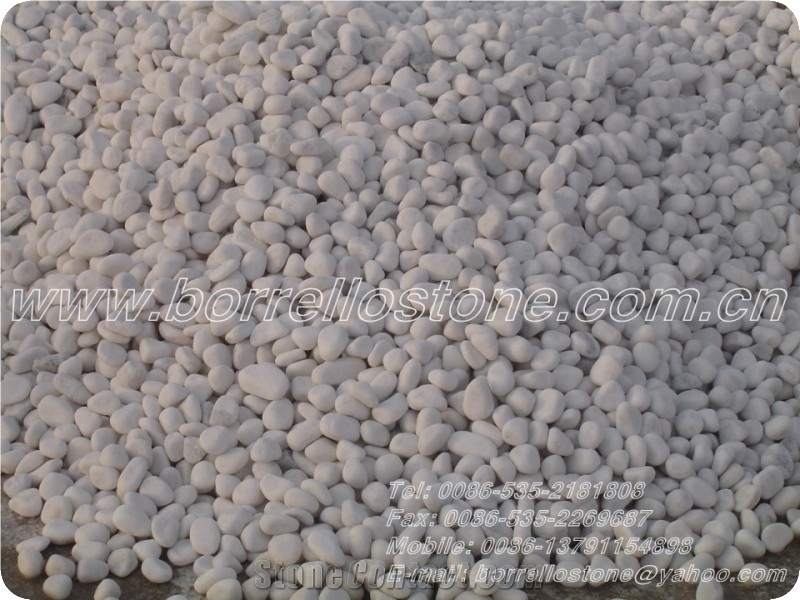 Pure White Pebble Stone, White Marble Pebble Stone