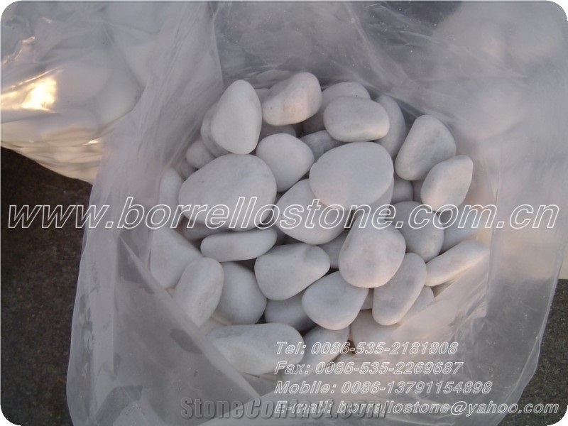 Pure White Pebble Stone, White Marble Pebble Stone