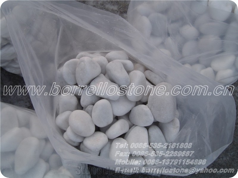 Pure White Pebble Stone, White Marble Pebble Stone