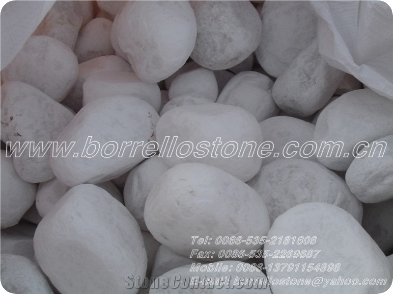 Pure White Pebble Stone, White Marble Pebble Stone
