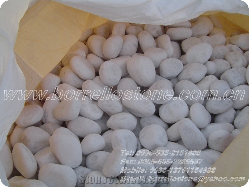 Pure White Pebble Stone, White Marble Pebble Stone