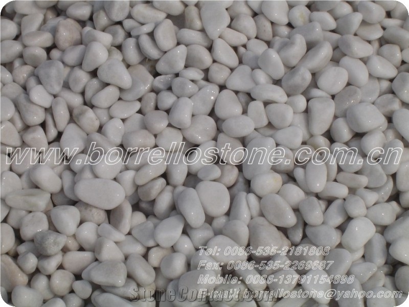 Pure White Pebble Stone, White Marble Pebble Stone