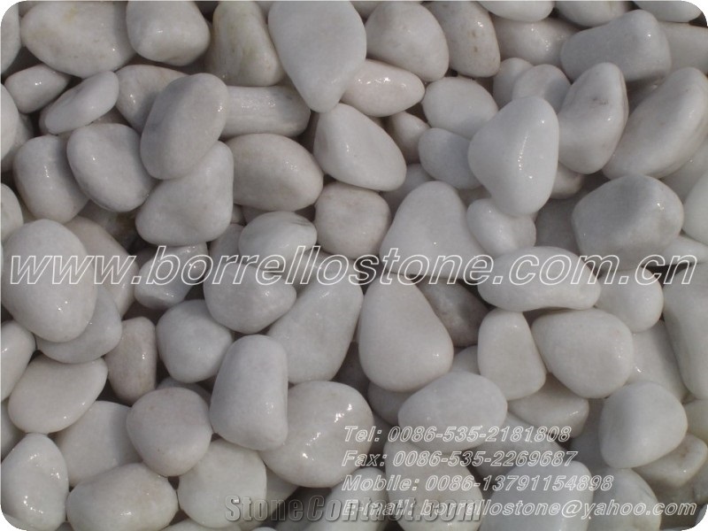 Pure White Pebble Stone, White Marble Pebble Stone