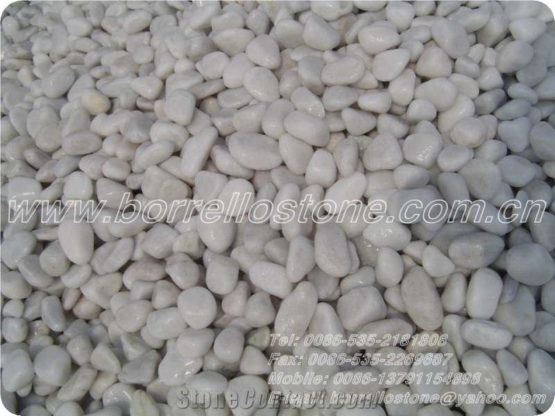 Pure White Pebble Stone, White Marble Pebble Stone
