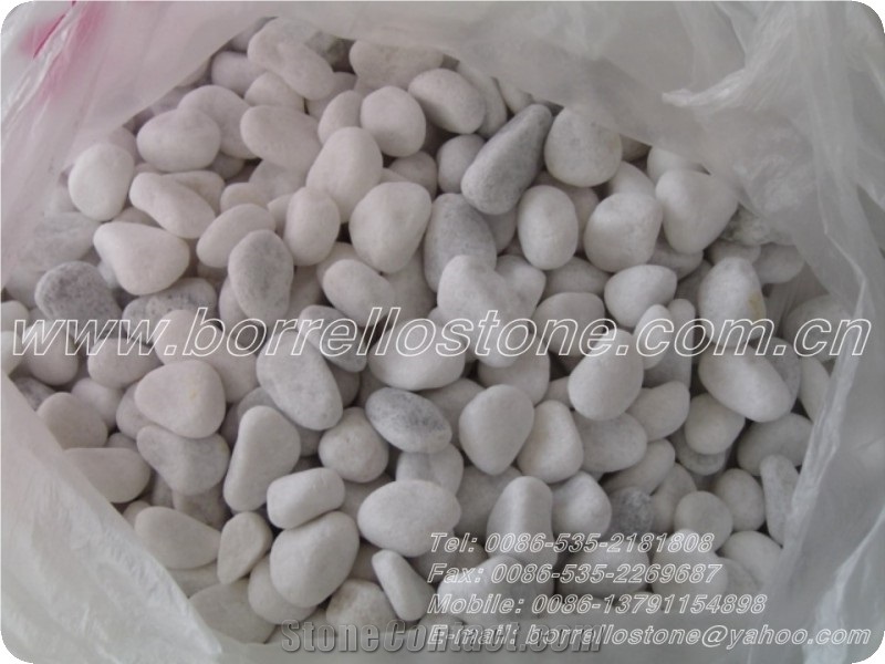 Pure White Pebble Stone, White Marble Pebble Stone