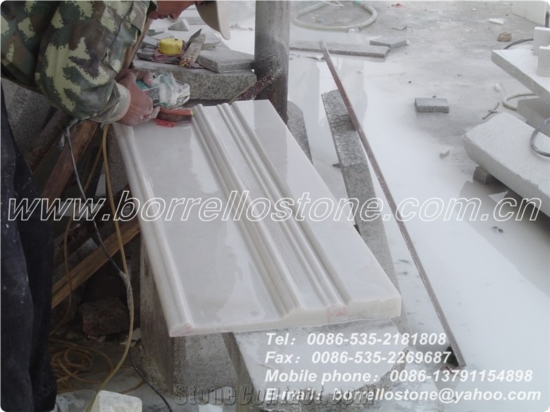 White Marble Baseboard, China White Marble Molding, Border