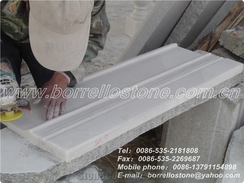 White Marble Baseboard, China White Marble Molding, Border