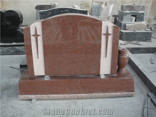 India Red Bevel Base Monument, India Red Granite Monument
