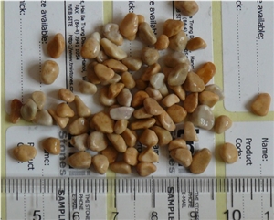 Yellow Tumbled Pebbles, Natural Stone Yellow Marble