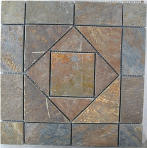 Rust Slate Stone Mosaic, Pink Slate Mosaic