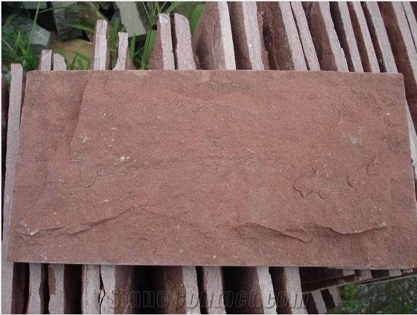 Stone Mushroom Carving, Red Slate Mushroom Stone