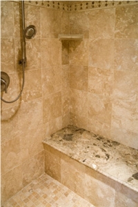 Beige Travertine Bath Design