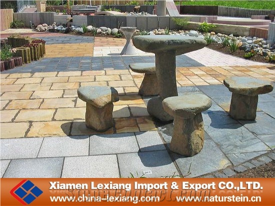 China Granite Stone Design,Beige Granite Bench & Table
