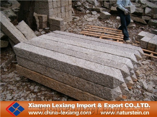 G682 Pineapple Garden Stone Palisade, G682 Yellow Granite Garden Stone