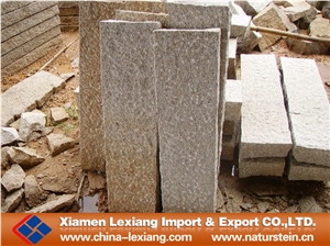 Padang Yellow G682 Granite Pineapple Stone, Natural Stone Yellow Granite Garden, Palisade