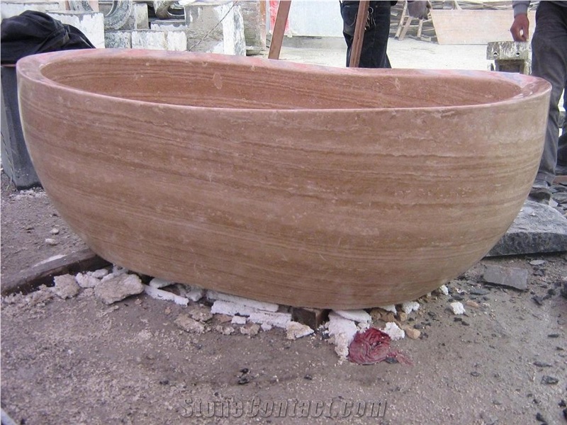 Beige Travertine Bath Tub