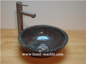 Fossil Black Limestone Sinks, Fossil Limestone Black Marble Fossil Black Limestone Sinks, Fossil Limestone Black Marble