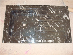 Fossil Brown Limestone Vanity Top