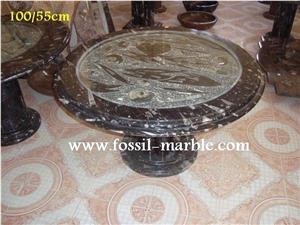 Fossil Black Limestone Tables