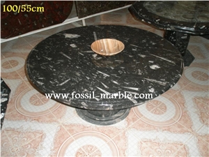 Fossil Black Limestone Tables